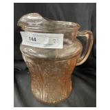 Pink Depression Rose of Sharon Water Pitcher