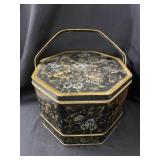 Paint Decorated tin Canister with Assorted Dolls