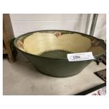 Vintage Hand Painted Tin Wash Basin