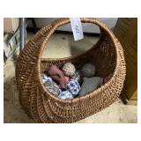Basket with Yarn/ Material Balls