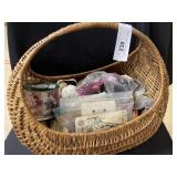 Sewing Basket w/ Misc. Items