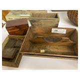 (6) Woodenwares- Trays, Boxes, Cedar Box, etc.