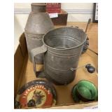 Metalwares- Iron Coasters, Tip Tray, Flour Sifter,