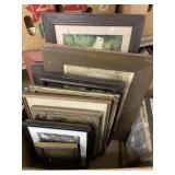 Box of Prints- Currier & Ives, Picture Frames,