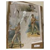 Color Lithograph Boxing Prints