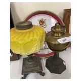 (2) Fluid Lamps w/ Cast Metal Bases & Beer Tray