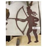 Indian Tin Cutout w/ Bow & Arrow
