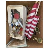 Brass Candlesticks, Flags, etc.