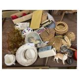 Tin & Agate Lids, Baskets, Advertising Fan, China,