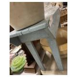 Handmade Blue Painted Bench/ Display Shelf