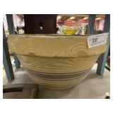 Large Stoneware Mixing Bowl w/ Brown Band