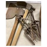 (2) Mole Traps, Broad Axe, Pick Axe