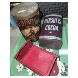 Vintage Tin Match Holder, Advertising Tins