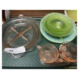 Opalescent & Pink Depression Glass