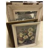 (2) Oil on Board Paintings, Painted Mirror