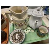 Ironstone Teapot, Majolica Pitcher, Copper Luster