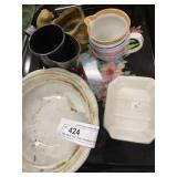 Vtg. Bear Ashtray, Ironstone Soap Dish,