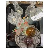 Vtg. Canning Jar, Vinegar Bottle, Pattern Glass,