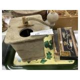 Vintage Coffee Grinder, Various Books