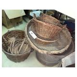 Vtg. Baskets- Carrying, Wicker, etc.