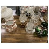 Fluid Lamps, Pitchers, Overlaid Vase, etc.