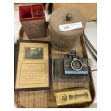 Polaroid Camera, Tin Pail, Shot Glasses, etc.