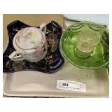 Opalescent Bowl & Decorated Chinaware