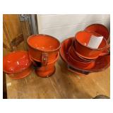 Glazed Orange Dinnerware- Cups, Bowl, etc.