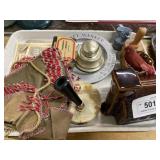 Leather Purse w/ Beaded Edge, Pottery Cabin Form