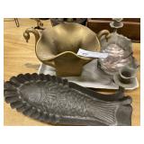 Fish Form Tin Mold, Glass/Metal Vases & Candle