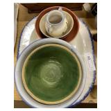 Feather Edge Platter, Stoneware Mixing Bowls,