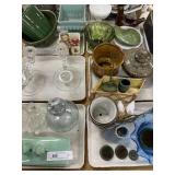 Planters, Vase, Candle Holders, Crackle Glass,