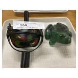 Cast Metal Frog & Paint Decor Lamp