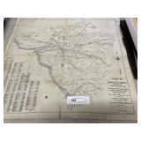 Late 19th Century Fabric Map of Lanc. Co