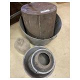 Galvanized Wash Tub, Agate Basins, Cast Iron