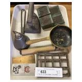 Flat Iron, Ice Cream Dipper, Trivet, Match Safe,