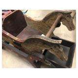 Primitive Wooden Rocking Horse