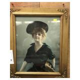 Early Framed Portrait of Woman With Sidearm