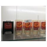 8 Coca Cola Tumblers With Coaster Box