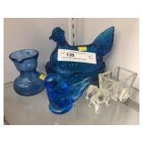 Hen on Nest, Crackle Glass Pitcher