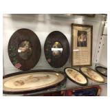 7 Assorted Early Framed Cupid Prints