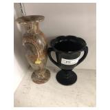 Alabaster and Amethyst Vases