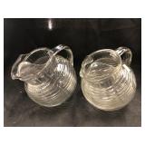 2 Vintage Glass Juice Pitchers