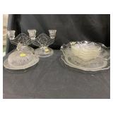 8 Pieces of Iris Pattern Glassware