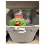 Tote of New and Used Tupperware