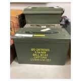 2 Metal Military Ammo Boxes