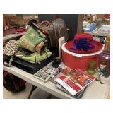Travel Bag, Ladies Hat, Pitcher, Vases, Blankets