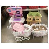 Barbie Kitchen Set, 2 Doll Stroller