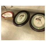 (2) Early Framed Prints & Fan
