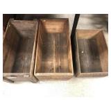 3 Primitive Wooden Shipping Boxes